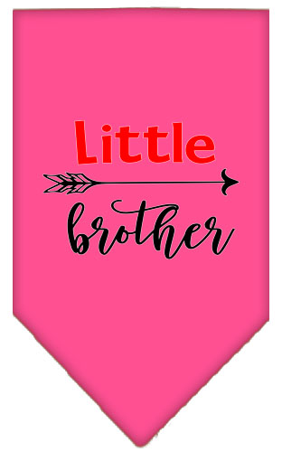 Little Brother Screen Print Bandana Bright Pink Small